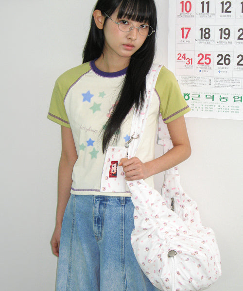 RONRON BETTY BOOP MINI STAR STITCH RAGLAN TEE - 3 COLORS YELLOW