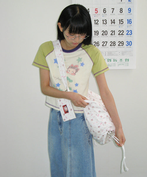 RONRON BETTY BOOP MINI STAR STITCH RAGLAN TEE - 3 COLORS YELLOW