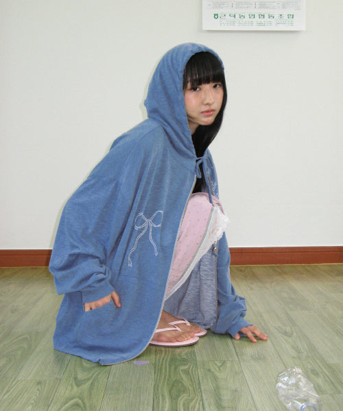 RONRON BETTY BOOP DREAMY RIBBON HOODIE ZIP-UP - 3 COLORS BLUE