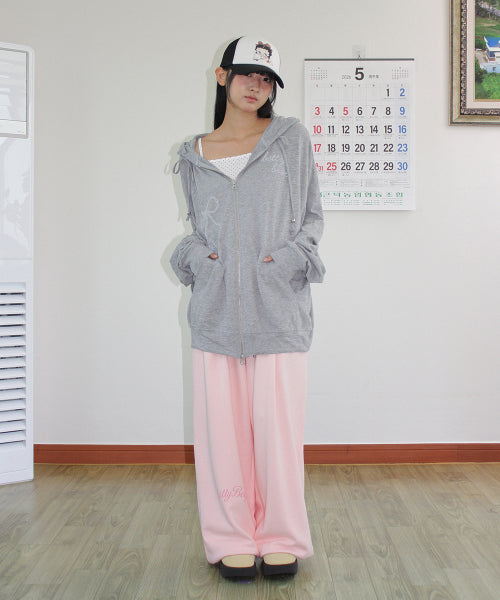 RONRON BETTY BOOP DREAMY RIBBON HOODIE ZIP-UP - 3 COLORS GREY