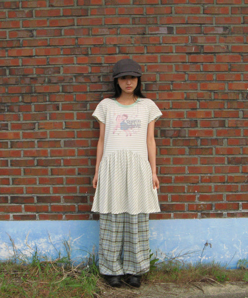 RONRON BETTY BOOP PRINCESS UNICORN STRIPE DRESS - 2 COLORS GREEN