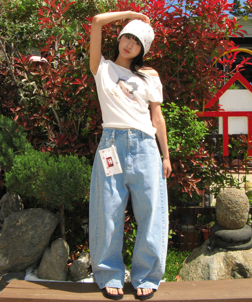 RONRON BETTY BOOP HEART POCKET DENIM LIGHT BLUE