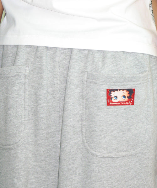 RONRON BETTY BOOP LETTERING SWEAT JOGGER PANTS - 2 COLORS GREY