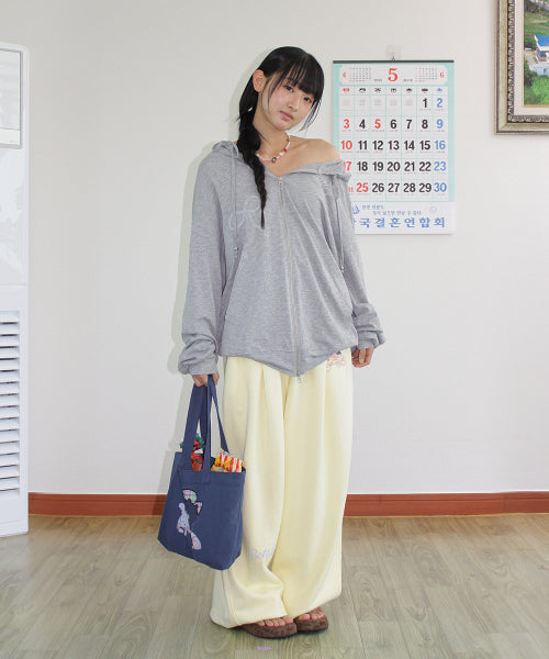 RONRON BETTY BOOP LETTERING SWEAT JOGGER PANTS SOFT - 2 COLORS YELLOW