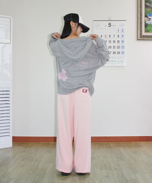 RONRON BETTY BOOP LETTERING SWEAT JOGGER PANTS SOFT - 2 COLORS PINK