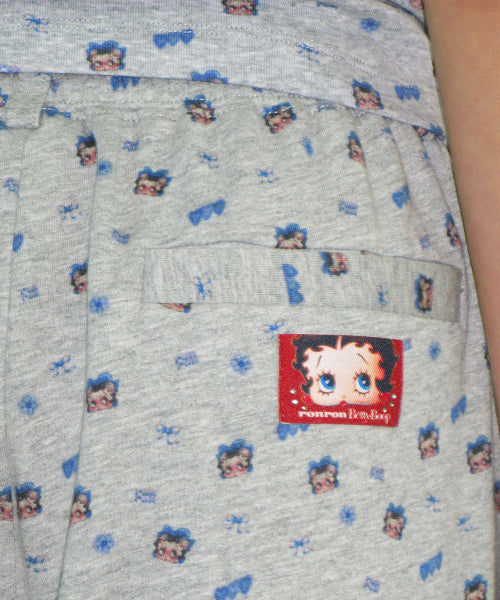 RONRON BETTY BOOP PATTERN SWEAT JOGGER PANTS - 2 COLORS GREY