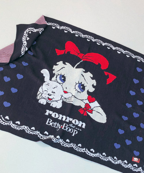 RONRON BETTY BOOP HEART LACE BLANKET - NAVY 2