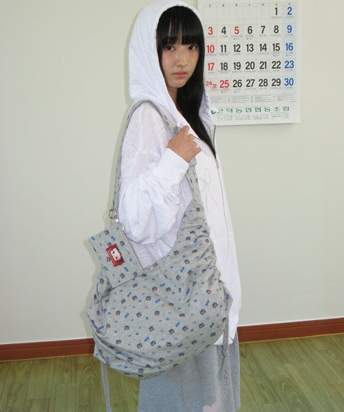 RONRON BETTY BOOP PATTERN STRING CROSS BAG - 2 COLORS GREY