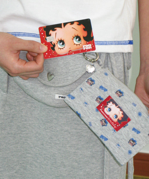 RONRON BETTY BOOP MINI POUCH KEYRING - 2 COLORS GREY