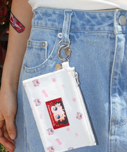 RONRON BETTY BOOP MINI POUCH KEYRING - 2 COLORS WHITE