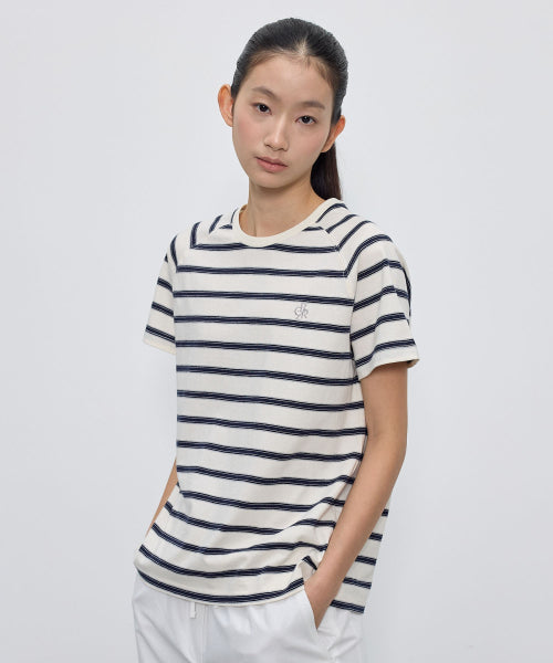 STRIPE RAGLAN SHORT SLEEVE TEE - 3 COLORS