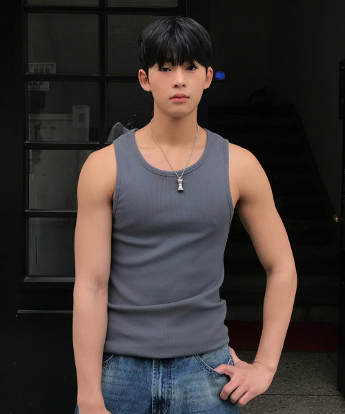 2PACK ESSENTIAL RIBBED SLEEVELESS TOP - 4 COLORS BLACK