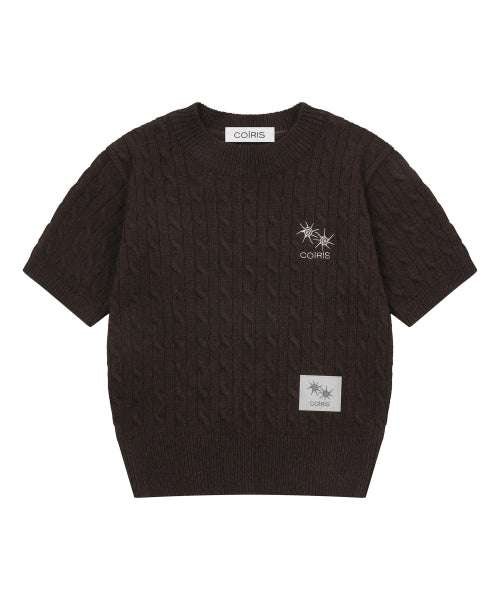 SMALL LOGO SHORT SLEEVE KNIT - 2 COLORS CHARCOAL