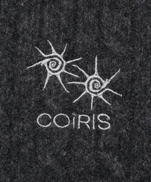 SMALL LOGO SHORT SLEEVE KNIT - 2 COLORS CHARCOAL