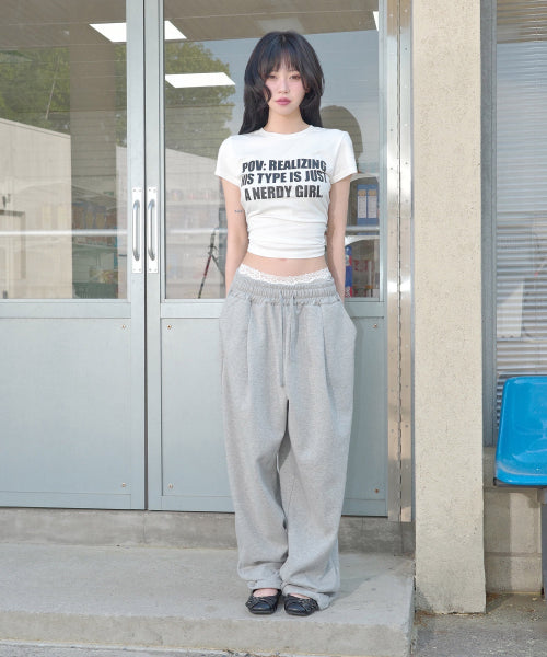 VOIX SINGLE PLEAT BALLON PANTS GREY