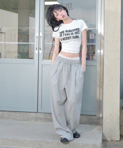 VOIX SINGLE PLEAT BALLON PANTS GREY