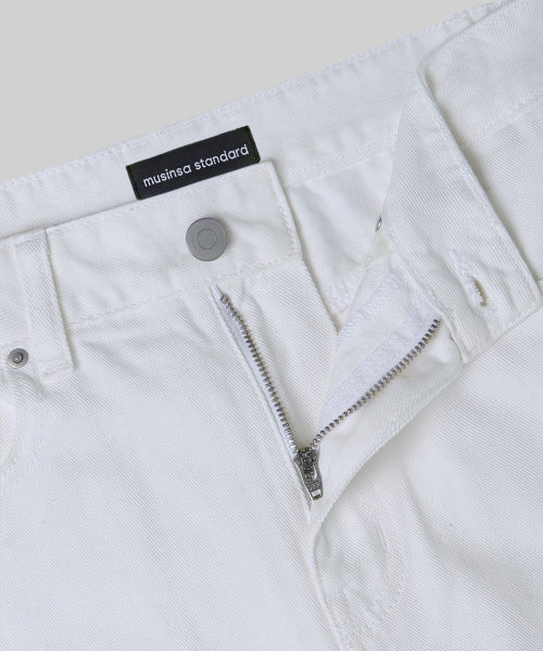 WOMENS ESSENTIAL STRAIGHT DENIM PANTS #韓韶禧同款! - 3 COLORS WHITE