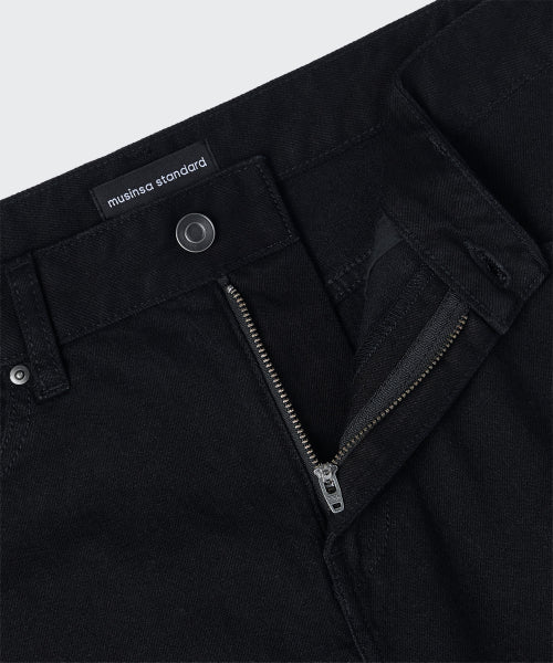 WOMENS ESSENTIAL STRAIGHT DENIM PANTS #韓韶禧同款! - 3 COLORS BLACK