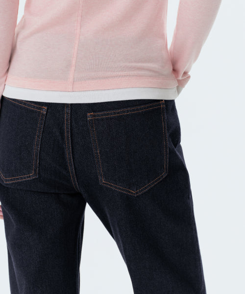 WOMENS ESSENTIAL STRAIGHT DENIM PANTS #韓韶禧同款! - 3 COLORS INDIGO