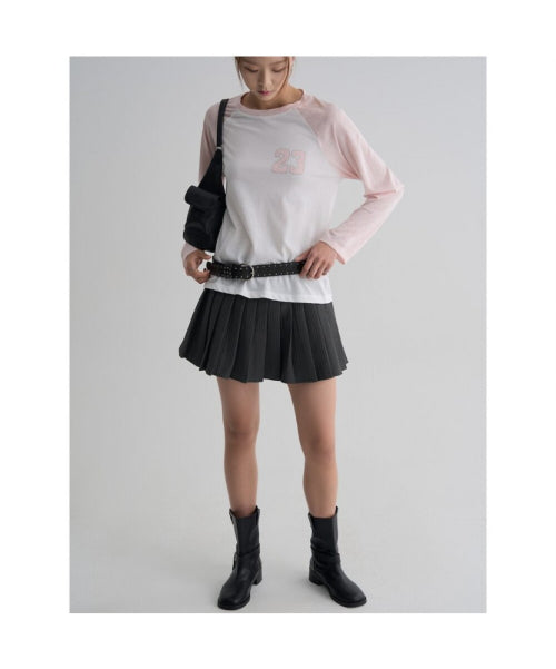 COLOR BLOCK RAGLAN JERSEY TOP - 2 COLORS PINK