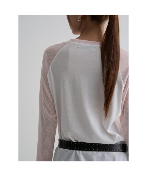 COLOR BLOCK RAGLAN JERSEY TOP - 2 COLORS PINK