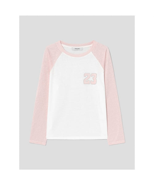 COLOR BLOCK RAGLAN JERSEY TOP - 2 COLORS PINK