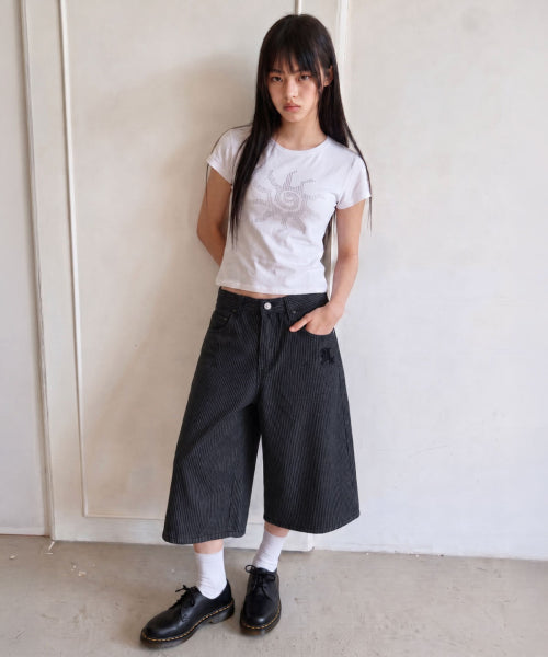 STRIPE PANTS BLACK