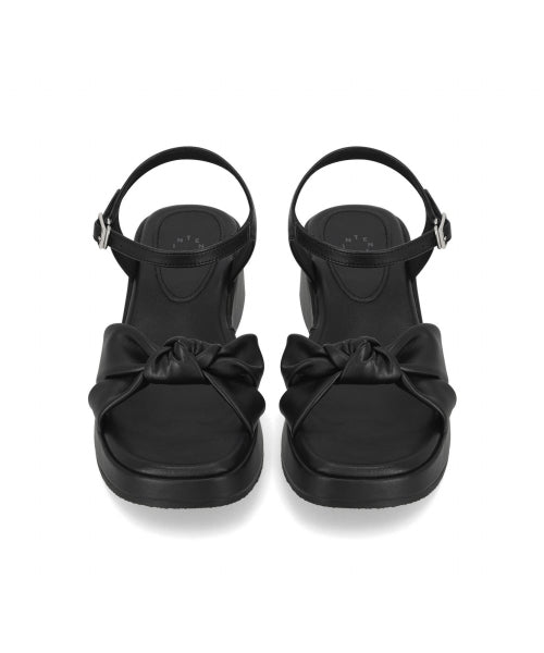 BOW DETAIL PLATFORM SANDAL - 2 COLORS BLACK
