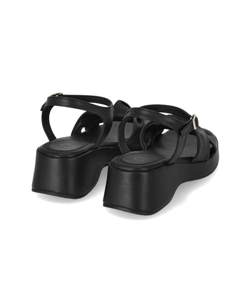 BOW DETAIL PLATFORM SANDAL - 2 COLORS BLACK