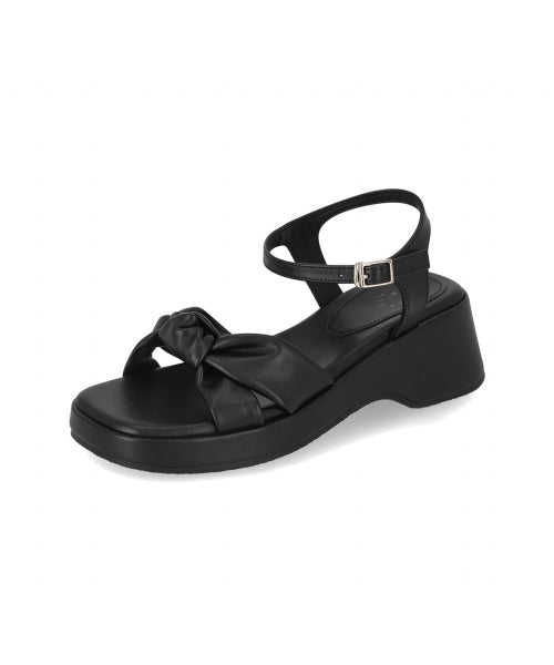 BOW DETAIL PLATFORM SANDAL - 2 COLORS BLACK