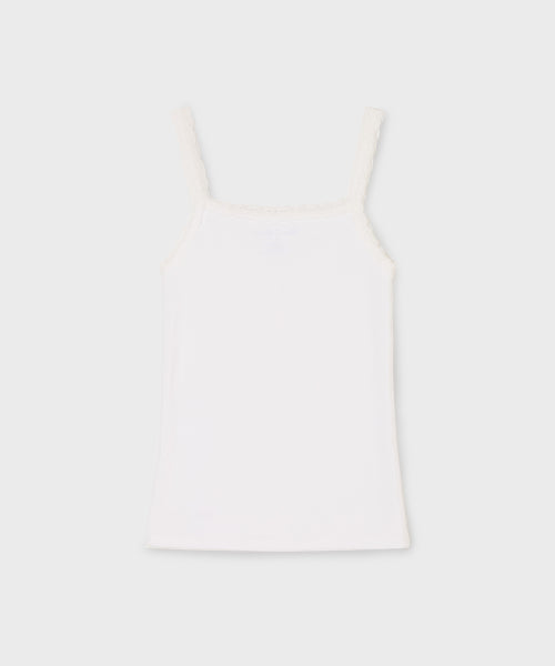 LACE HENLEY NECK SLEEVELESS - 4 COLORS BLACK