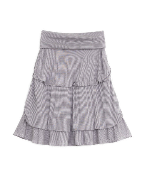 STRIPE FLARED MIDI SKIRT - 2 COLORS PURPLE