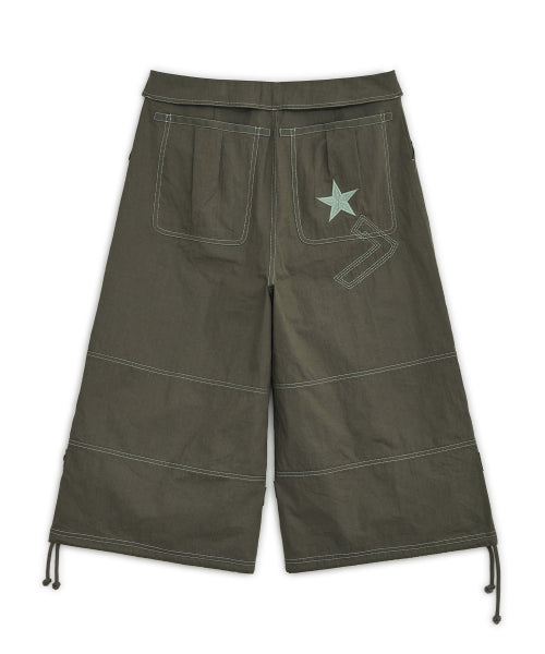 STAR STRAP CAPRI PANTS - 2 COLORS BROWN