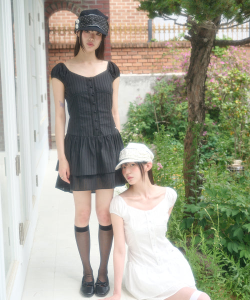 PUFF DRESS WHITE - 3 COLORS BLACK
