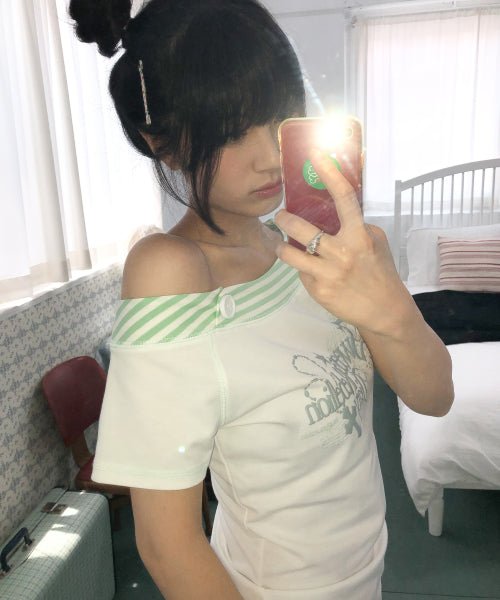 SWEET STRIPE BOATNECK TEE - 2 COLORS WHITE