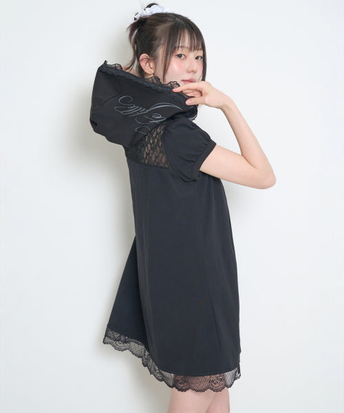 LACE DRESS - 4 COLORS BLACK