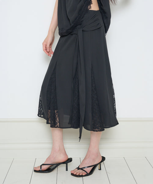 LACE SKIRT GREY - 3 COLORS BLACK