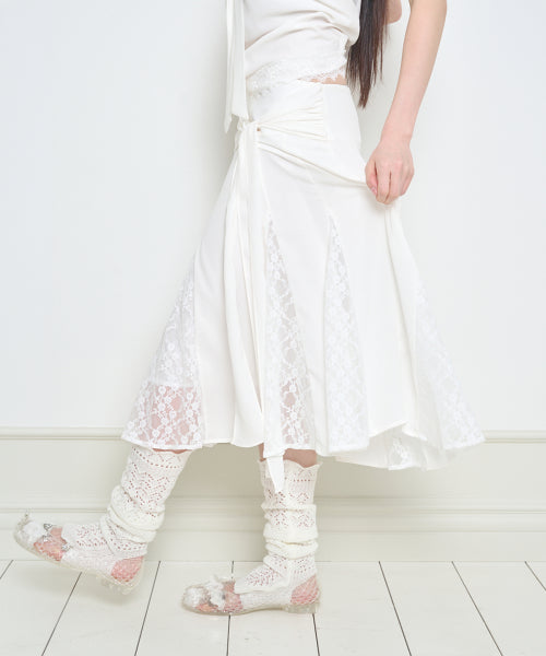 LACE SKIRT GREY - 3 COLORS IVORY