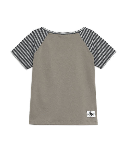 HUGYOURSKIN X LUCY RAGLAN TEE - 2 COLORS CHARCOAL