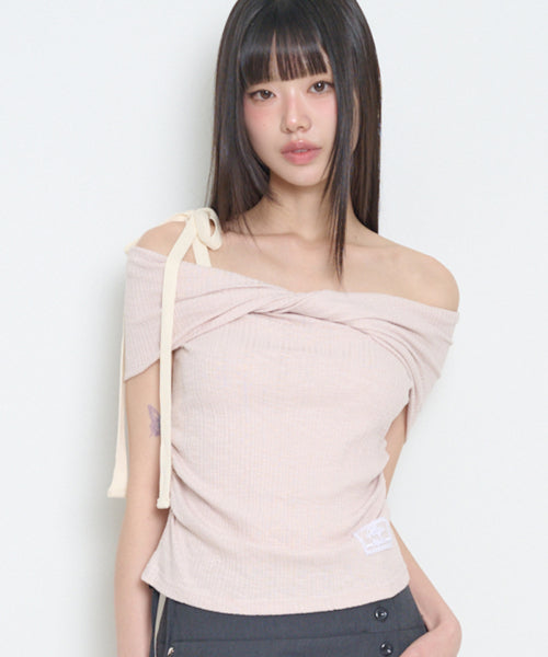 OFF SHOULDER TOP - 4 COLORS PINK