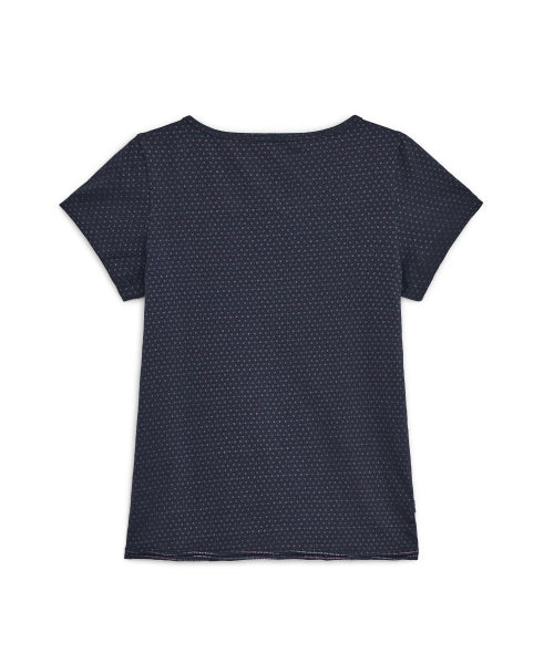 LAYERED HENLEY NECK TOP - 3 COLORS NAVY
