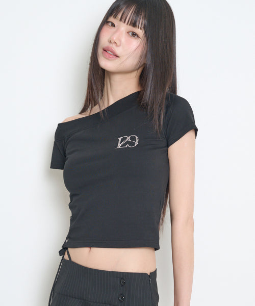 129 ONE SHOULDER TOP - 3 COLORS BLACK