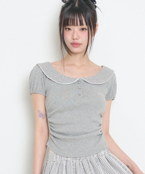 PUFF COLLAR - 3 COLORS MELANGE GREY