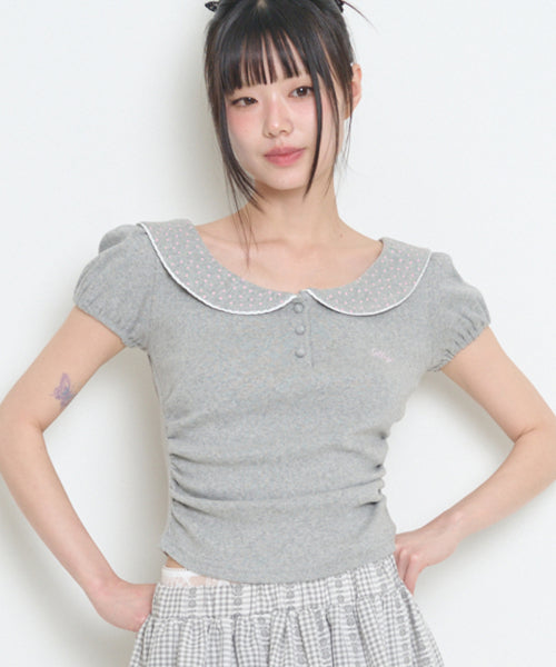PUFF COLLAR - 3 COLORS MELANGE GREY