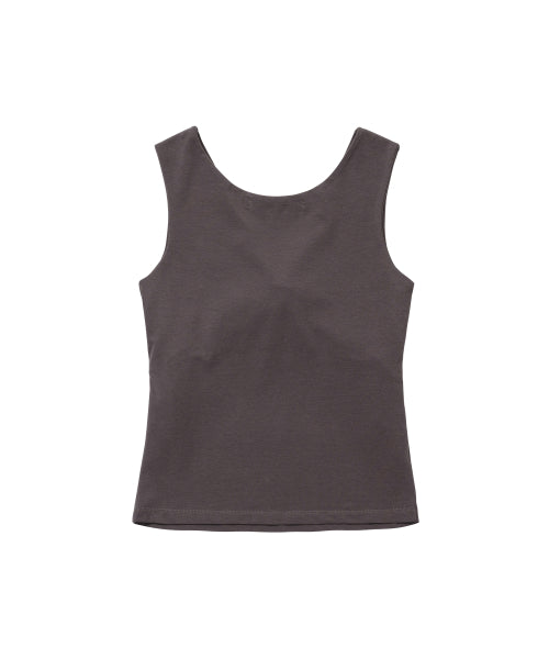 DRAPED TWIST SLEEVELESS - 2 COLORS CHARCOAL