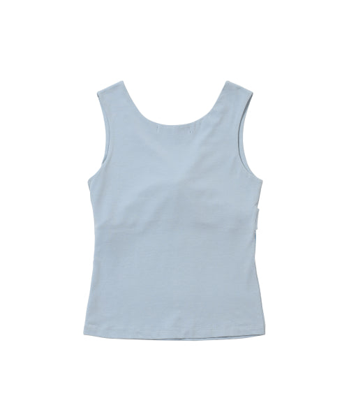 DRAPED TWIST SLEEVELESS - 2 COLORS SKY BLUE