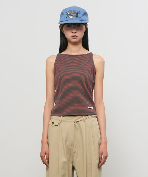 NARROW ROUND NECK SLEEVELESS - 3 COLORS CHARCOAL