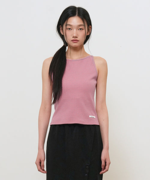 NARROW ROUND NECK SLEEVELESS - 3 COLORS PINK