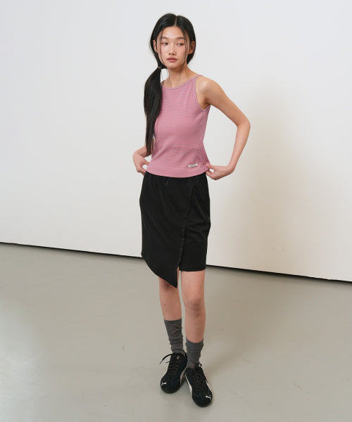 NARROW ROUND NECK SLEEVELESS - 3 COLORS PINK