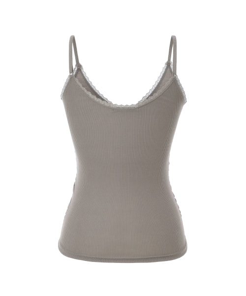 KHAKIPOINT LACE SHIRRING SLEEVELESS - 3 COLORS GREY